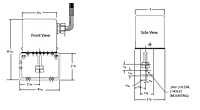 90º Unidirectional Electric Actuator 115 VAC, L2 - Dimensions